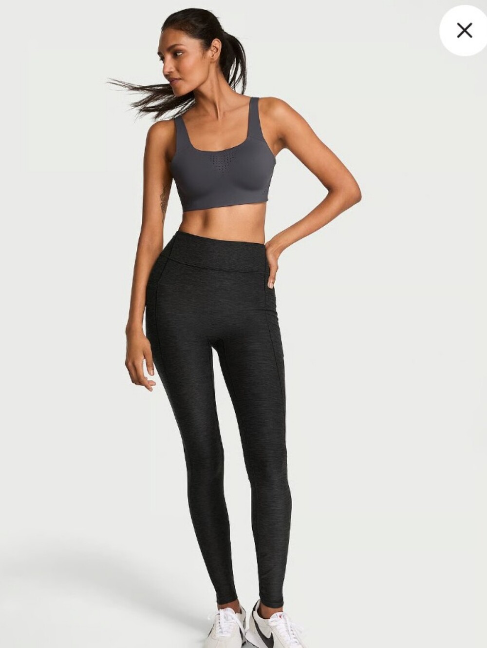Victoria's Secret VSX Allure Heather Black Leggings Size XL